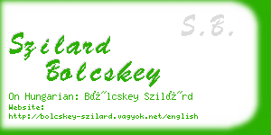 szilard bolcskey business card